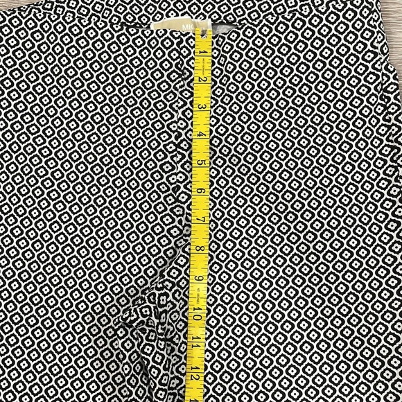 MICHAEL Michael Kors Pull On Ankle Pants Black White Trellis M - Picture 9 of 12